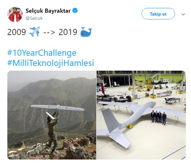 Selçuk Bayraktar'dan 10 Years Challenge paylaşımı