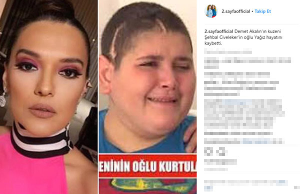 Demet Akalın'ın kuzeni Şehbal Civeleker'in oğlu Yağız hayatını kaybetti