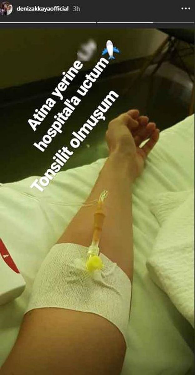 Deniz Akkaya, Atina yolculuğunda hastaneye kaldırıldı