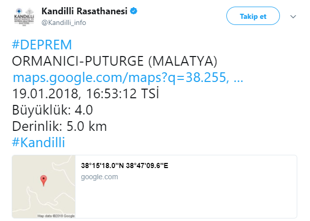 Malatya'da 4,1 büyüklüğünde deprem (Nerede deprem oldu, Son depremler)