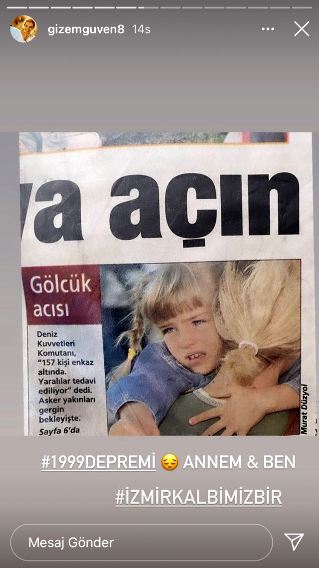 Oyuncu Gizem Güven enkaz altından çıktığı günü unutamıyor