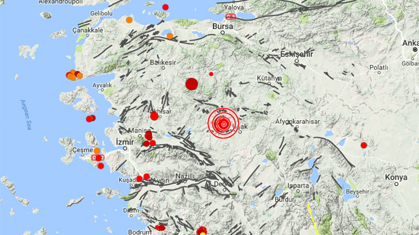 Son dakika... Manisa'da Selendi ve Şehzadeler ilçesinde 4.9 büyüklüğünde deprem | Son depremler