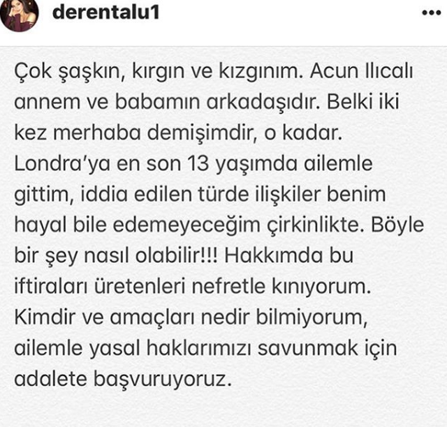 Deren Talu ve Defne Samyeli'den açıklama!