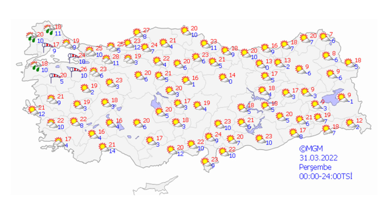 Meteoroloji’den toz taşınımı uyarısı! 31 Mart 2022 hava durumu