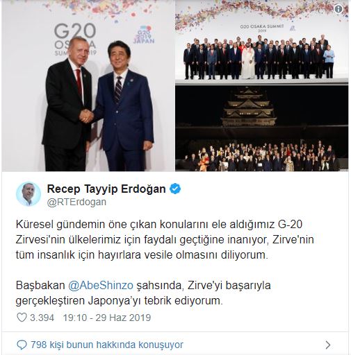 Cumhurbaşkanı Erdoğan'dan 'G20' mesajı! 7 dilde paylaştı