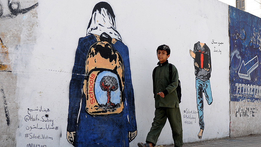 Yemenli sanatçı halkın sıkıntılarını 'duvarlara anlatıyor'