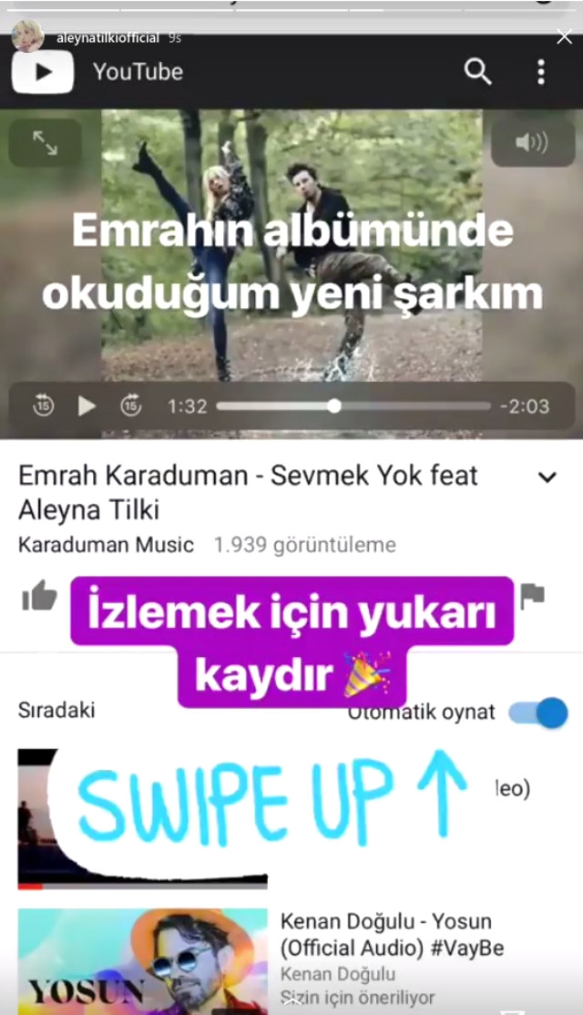 Aleyna Tilki sosyal medyadan yeni şarkısı 