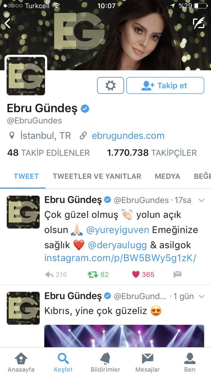 Ebru Gündeş'ten Güven Yüreyi'ye destek