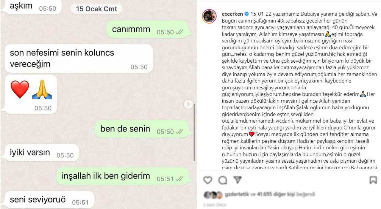 Ece Erken, eşinin 40’ında içini döktü: Tehditler almama rağmen katillerin peşine düştüm Ece Erken, eşinin 40’ında içini döktü: Tehditler almama rağmen katillerin peşine düştüm