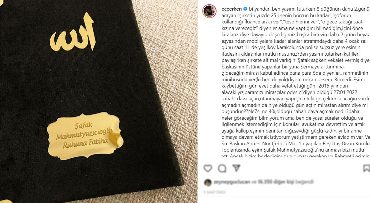 Ece Erken, eşinin 40’ında içini döktü: Tehditler almama rağmen katillerin peşine düştüm