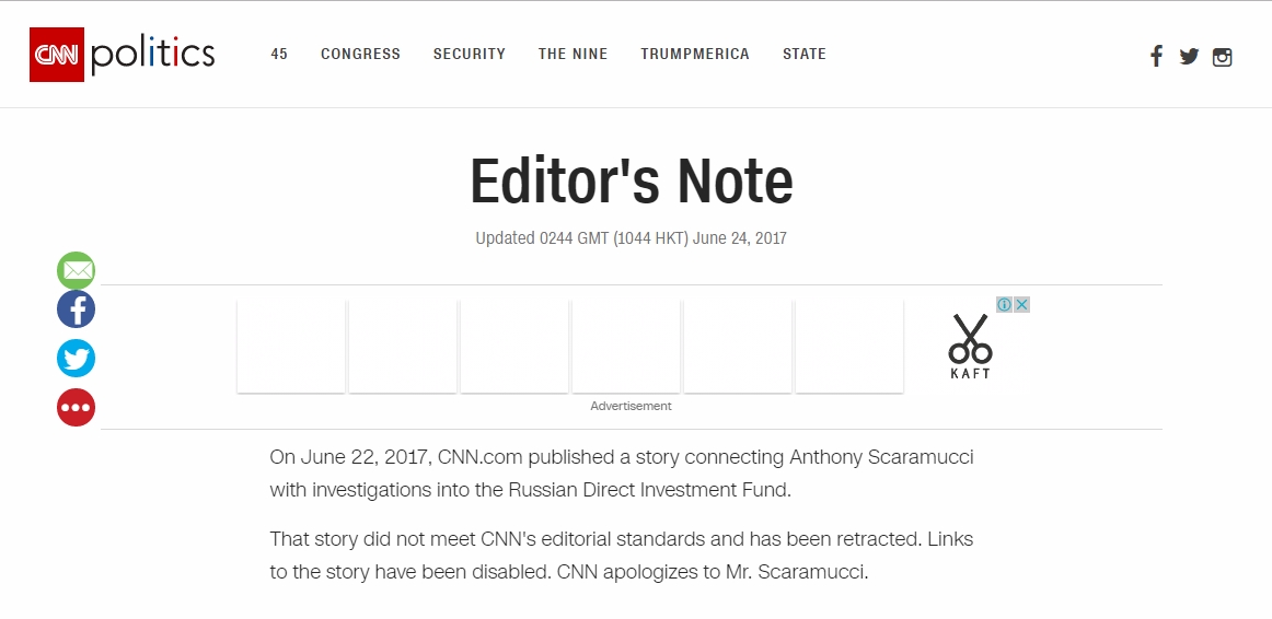 CNN, Trump haberini yayından kaldırdı