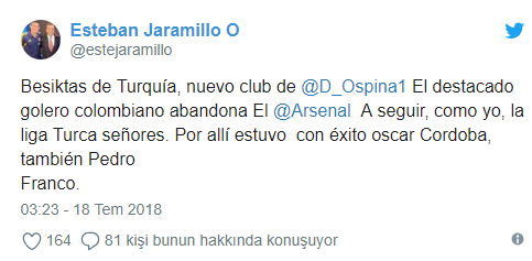Beşiktaş David Ospina'yla anlaştı