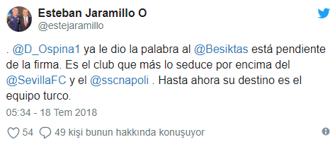Beşiktaş David Ospina'yla anlaştı