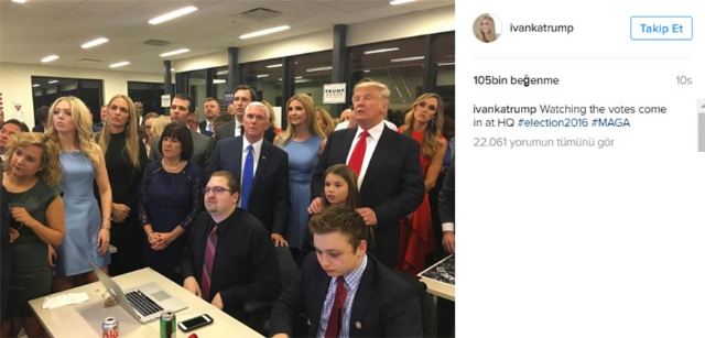 Trump'ın kızı paylaşımını 113 bin kişi beğendi