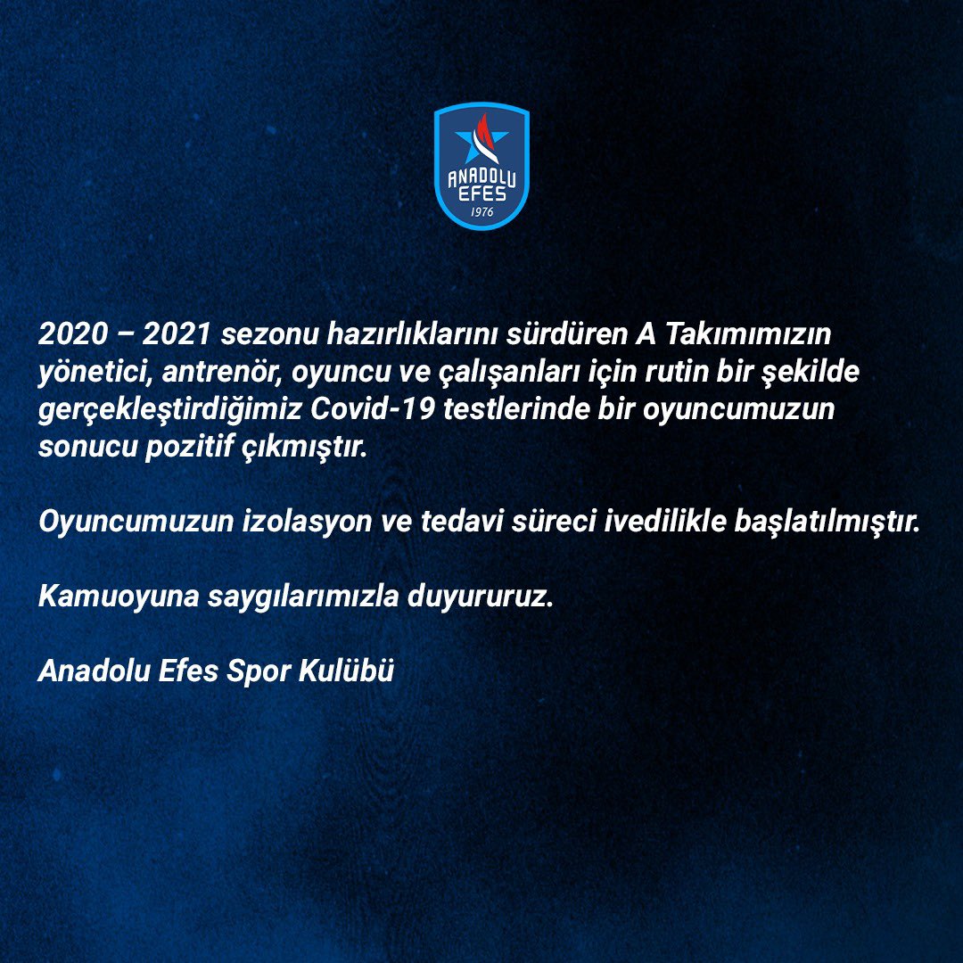 Anadolu Efes'te Covid-19 vakası