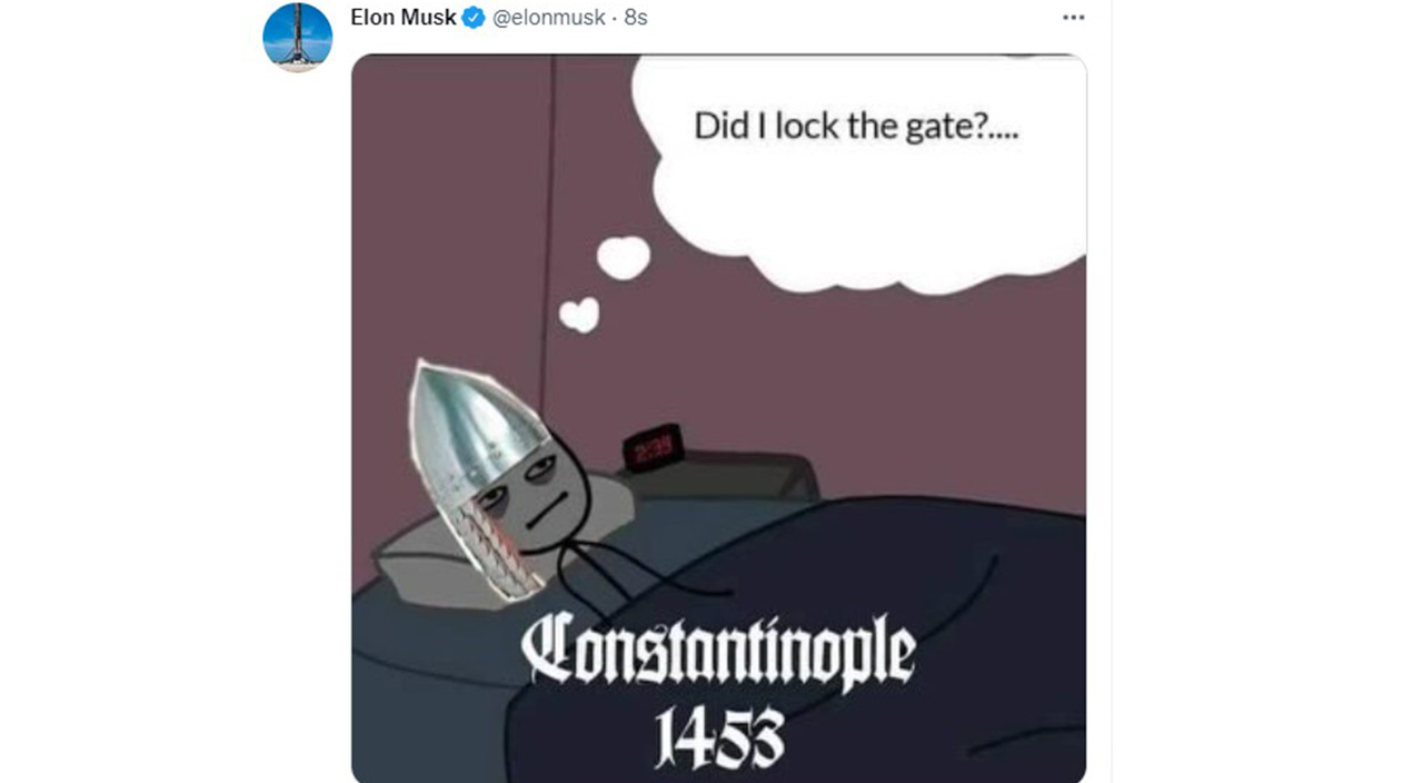 Elon Musk'ın İstanbul'un fethi paylaşımı sosyal medyada viral oldu Elon Musk'ın İstanbul'un fethi paylaşımı sosyal medyada viral oldu