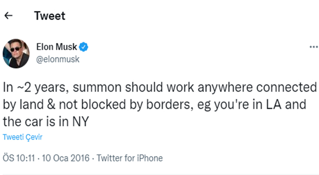 Altı yıl önceki tweeti ortaya çıktı, herkesin diline düştü: Musk'ın Tesla iddiası tutmadı Altı yıl önceki tweeti ortaya çıktı, herkesin diline düştü: Musk'ın Tesla iddiası tutmadı