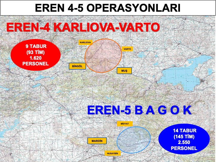 'Eren-4 Karlıova-Varto' ve 'Eren-5 Bagok' operasyonları başlatıldı