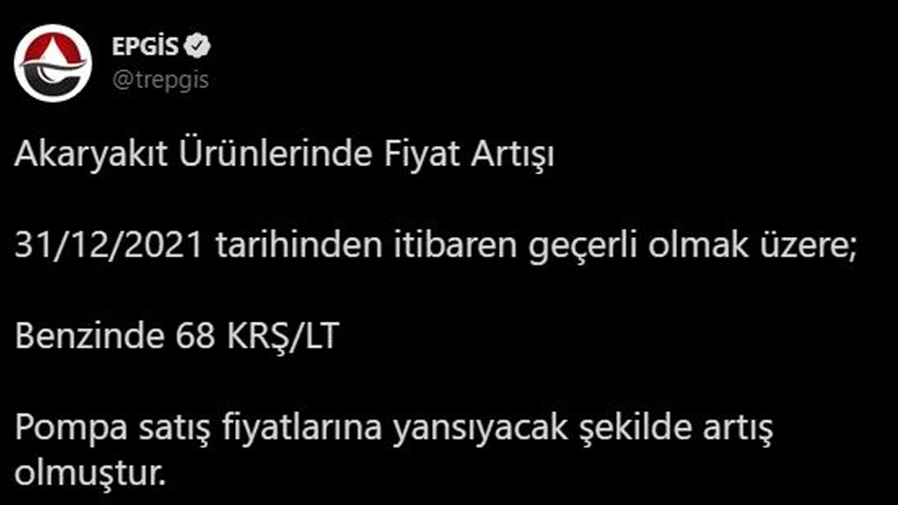 Bu geceden itibaren geçerli olacak: Benzine zam geldi