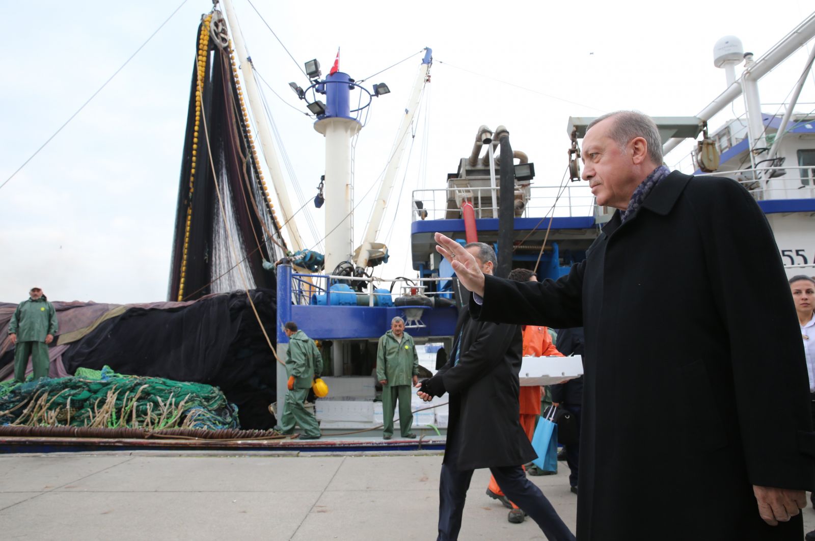 Cumhurbaşkanı Erdoğan, balıkçılarla ava çıktı