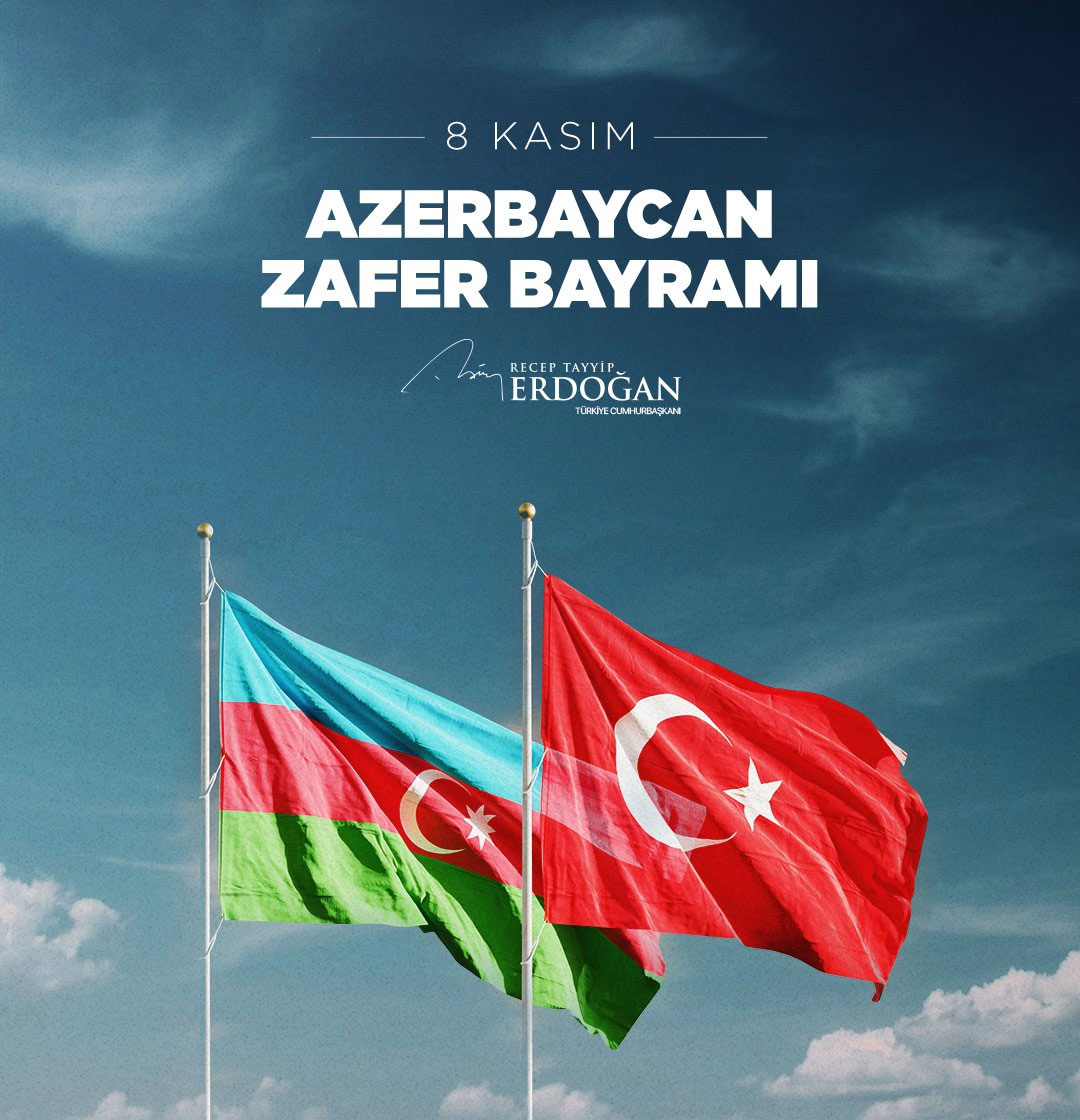 Cumhurbaşkanı Erdoğan, Azerbaycan'ın Zafer Bayramı'nı kutladı Cumhurbaşkanı Erdoğan, Azerbaycan'ın Zafer Bayramı'nı kutladı