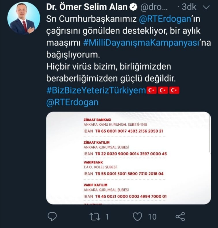 Cumhurbaşkanı'nın çağrısına Zonguldak Belediye Başkanı Alan'dan destek