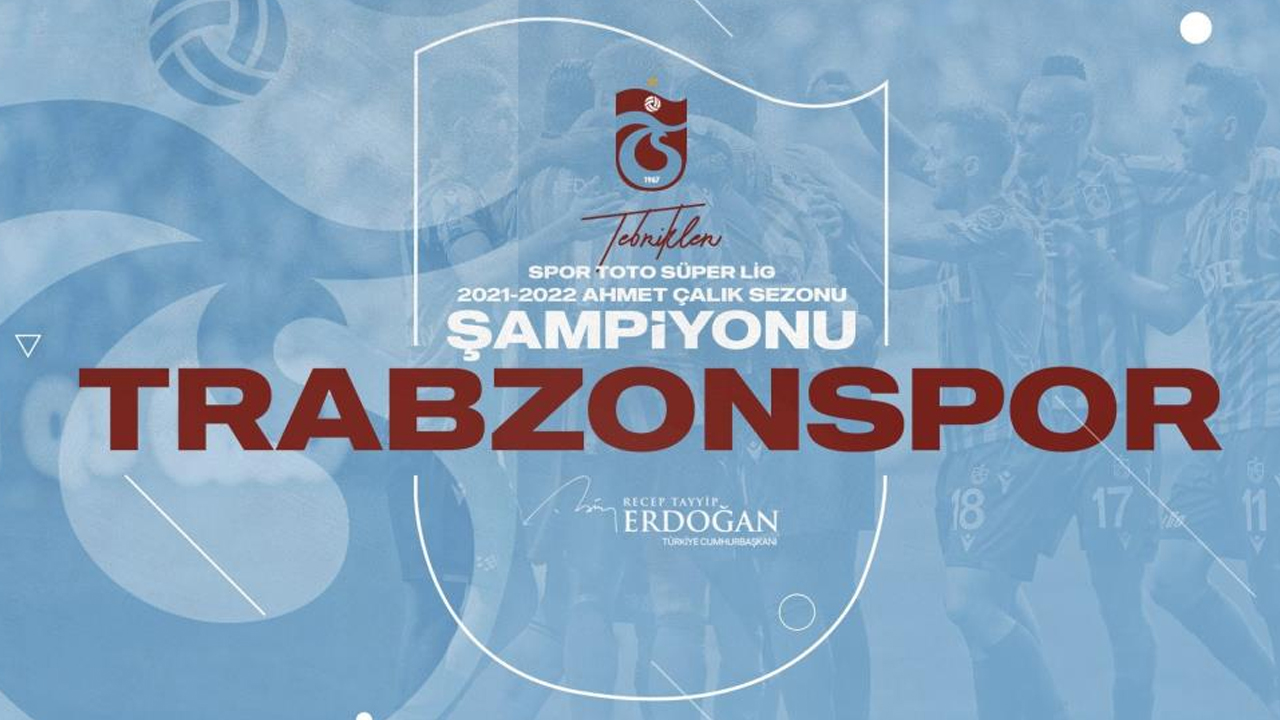 Erdoğan'dan şampiyon Trabzonspor'a tebrik mesajı