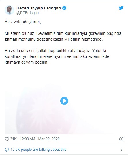 Cumhurbaşkanı Erdoğan: Devletimiz tüm kurumlarıyla görevinin başında Cumhurbaşkanı Erdoğan: Devletimiz tüm kurumlarıyla görevinin başında