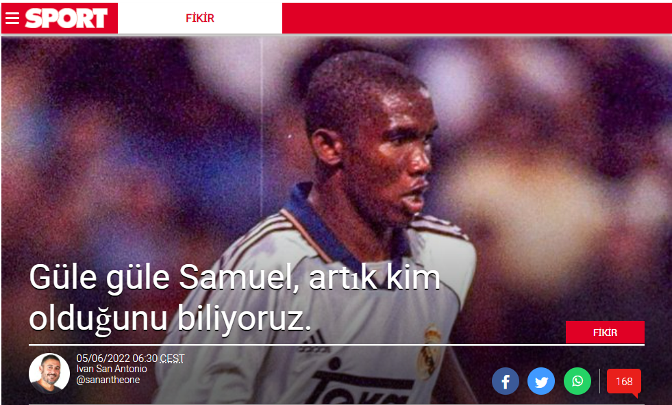 Barcelona'da Samuel Eto'o öfkesi... Real Madrid'i tebrik etti, defterden silindi!