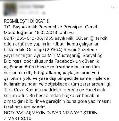 Facebook'ta bunu paylaşmayın! Facebook'ta bunu paylaşmayın!