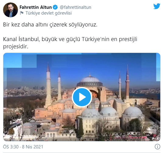 İletişim Başkanı Altun: Kanal İstanbul, büyük ve güçlü Türkiye’nin en prestijli projesidir