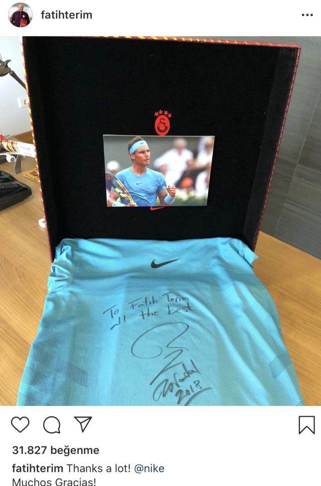 Rafael Nadal'dan Fatih Terim'e anlamlı hediye