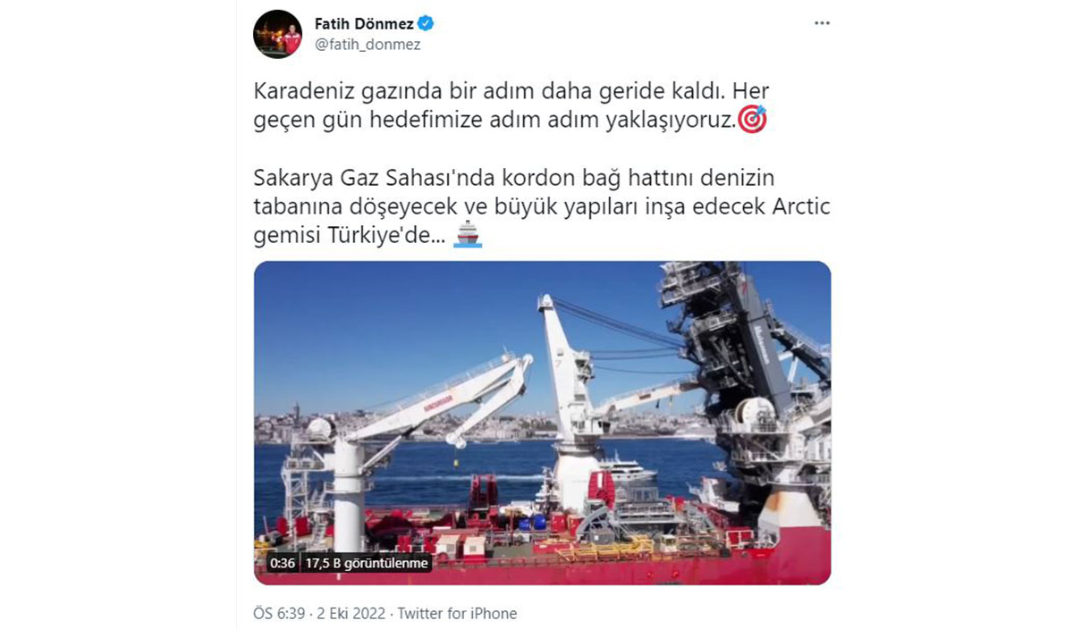 Bakan Dönmez Karadeniz gazında yeni gelişmeyi duyurdu: Kabloları döşeyecek gemi bu hafta göreve başlayacak