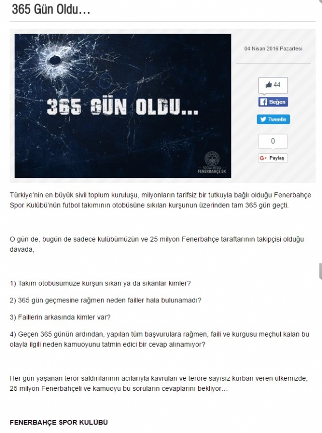 Fenerbahçe saldırının hesabını sordu