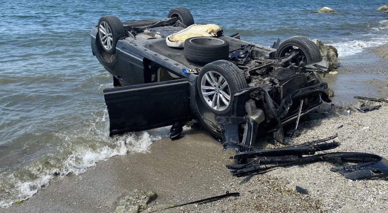 Haciz gelince otomobilini uçurumdan attı