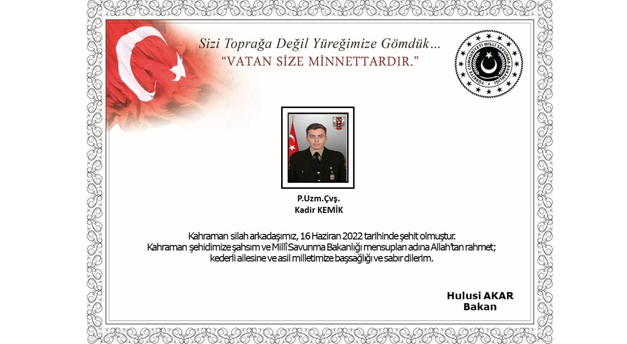 Pençe-Kilit'ten acı haber! Yaralanan 1 asker şehit oldu Pençe-Kilit'ten acı haber! Yaralanan 1 asker şehit oldu