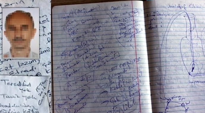 FETÖ'cü hainin evinden bombalı eylem notları çıktı