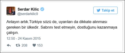 Washington Büyükelçisi Kılıç: Sabrımızı test etmeyin