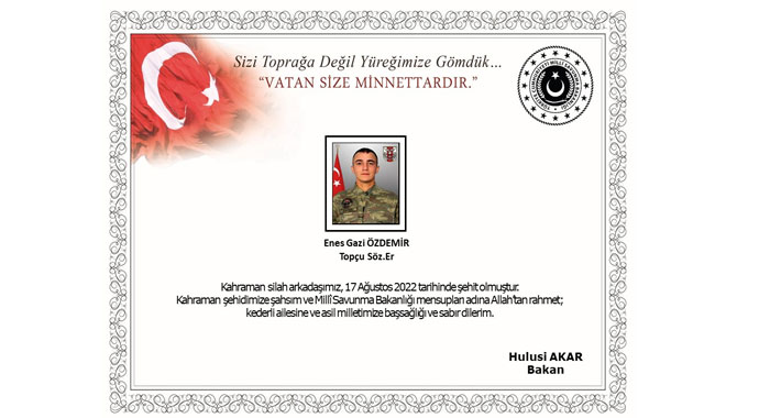 MSB acı haberi duyurdu! Şanlıurfa'daki hain saldırıda yaralan bir askerimiz şehit oldu MSB acı haberi duyurdu! Şanlıurfa'daki hain saldırıda yaralan bir askerimiz şehit oldu