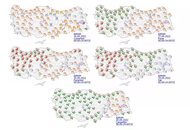 Meteoroloji’den toz taşınımı uyarısı (16 Nisan 2022 hava durumu)