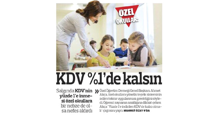 Özellere yüzde 1'lik KDV indirimi devam etmeli