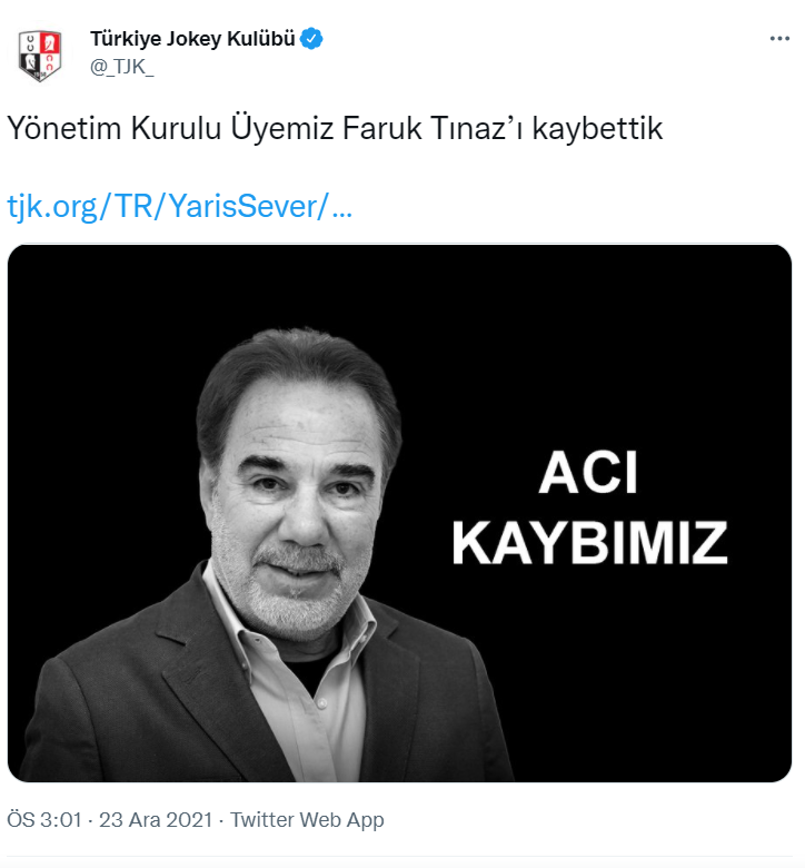 Usta sanatçı Faruk Tınaz vefat etti
