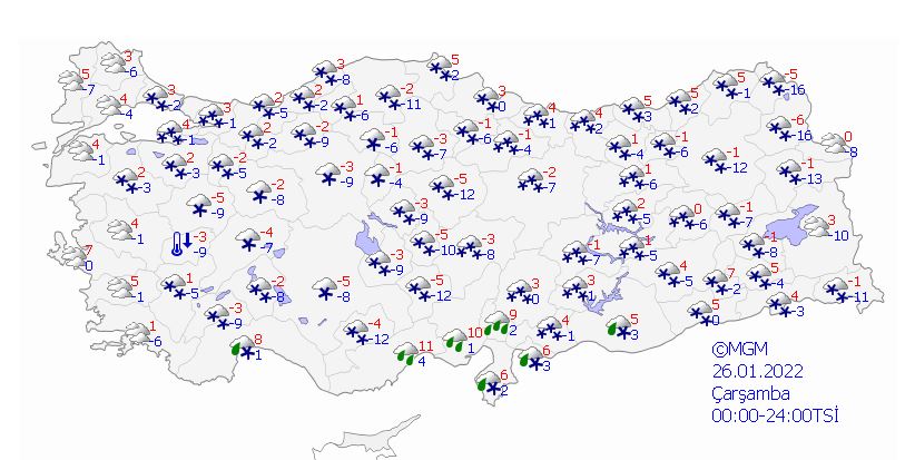 Meteoroloji'den bölge bölge turuncu kodlu kar uyarısı!