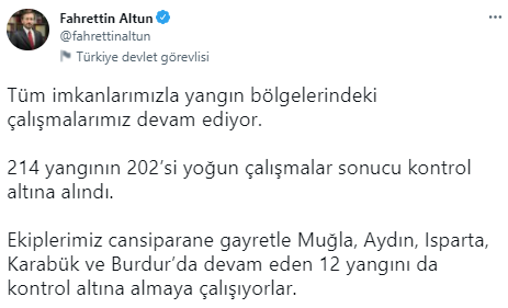 Cumhurbaşkanı duyurdu! Yangın söndürme çalışmaları yoğun şekilde devam ediyor