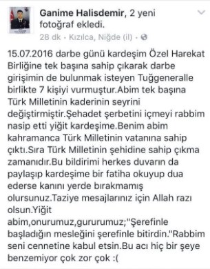 Kahraman astsubay Ömer Halisdemir'in kardeşi konuştu