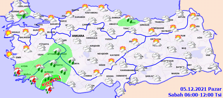 Meteoroloji'den sağanak ve kar uyarısı (5 Aralık 2021 hava durumu) Meteoroloji'den sağanak ve kar uyarısı (5 Aralık 2021 hava durumu)