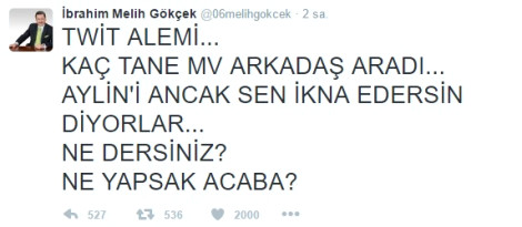Melih Gökçek Meclis'te kendini kelepçeleyen Aylin Nazlıaka'yla dalga geçti