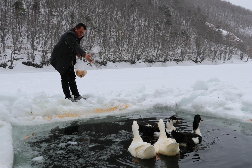 Boraboy Gölü 50 cm buz tuttu