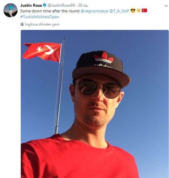 Justin Rose'dan Türk bayraklı paylaşım