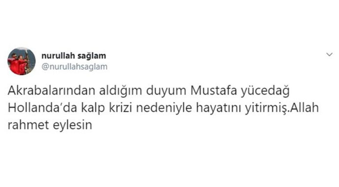 Galatasaray'ın eski futbolcusu, Mustafa Yücedağ hayatını kaybetti